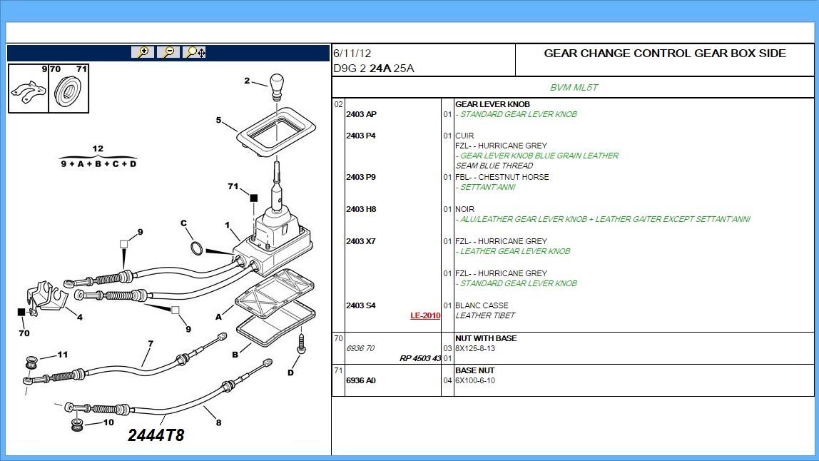 PEUGEOT 406 GEAR LINKAGE CONTROL CABLE GEARBOX SHIFT TRANSMISSION LEVER 2444T8 * eBay